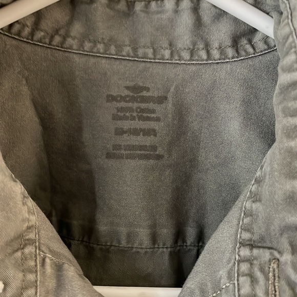 Vintage Dockers army green button up flannel - Picture 2 of 5